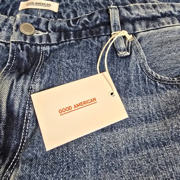 Good American‎ Good Vintage Distressed Jeans Leopard Print Detailing Size 16 - Picture 11 of 15